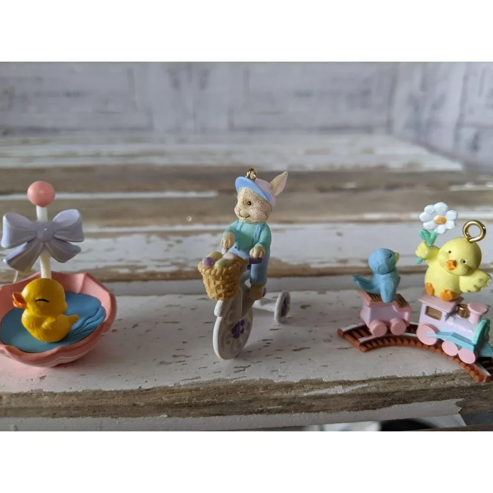 Vintage Mini‎ Easter ornament carrots duck spring t
